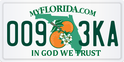 FL license plate 0093KA