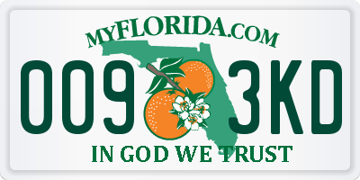 FL license plate 0093KD