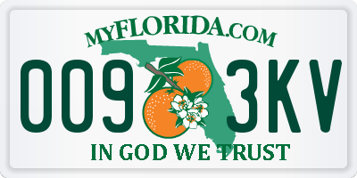 FL license plate 0093KV