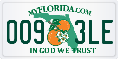 FL license plate 0093LE