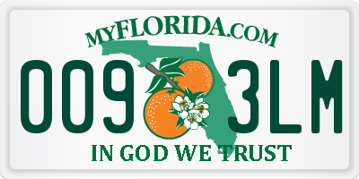 FL license plate 0093LM