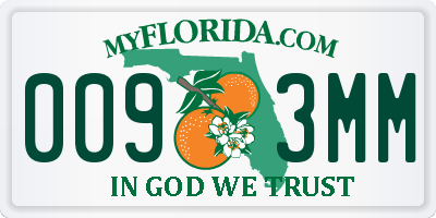 FL license plate 0093MM