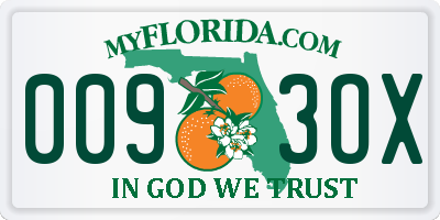 FL license plate 0093OX