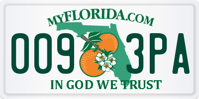 FL license plate 0093PA