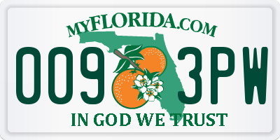 FL license plate 0093PW
