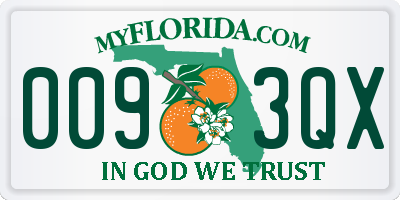FL license plate 0093QX