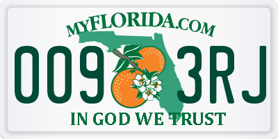 FL license plate 0093RJ