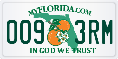 FL license plate 0093RM