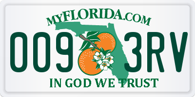 FL license plate 0093RV