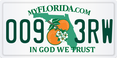 FL license plate 0093RW