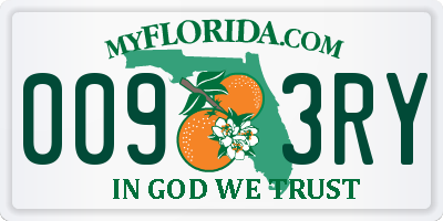 FL license plate 0093RY
