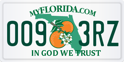 FL license plate 0093RZ