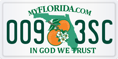 FL license plate 0093SC