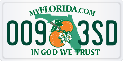 FL license plate 0093SD