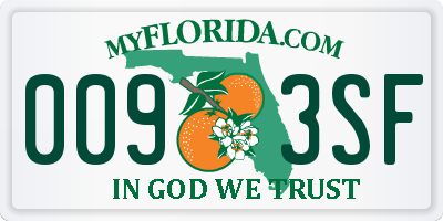 FL license plate 0093SF