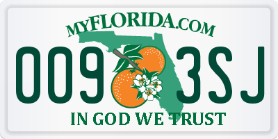 FL license plate 0093SJ
