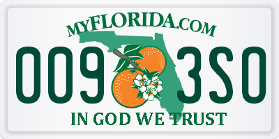 FL license plate 0093SO