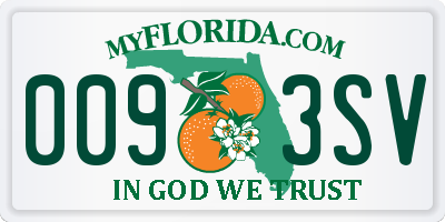 FL license plate 0093SV