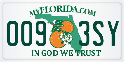 FL license plate 0093SY