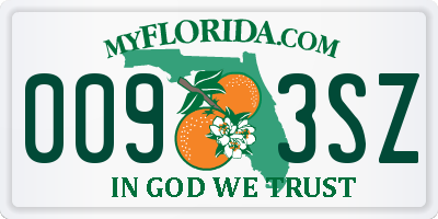 FL license plate 0093SZ
