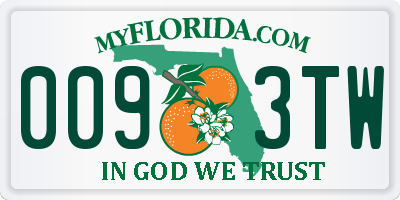 FL license plate 0093TW