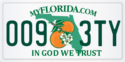 FL license plate 0093TY
