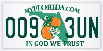 FL license plate 0093UN
