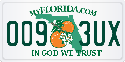 FL license plate 0093UX