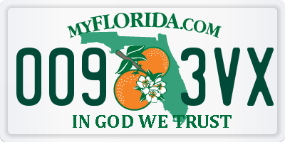 FL license plate 0093VX