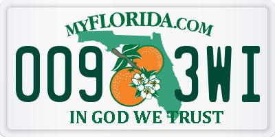 FL license plate 0093WI