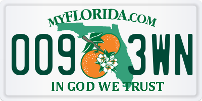 FL license plate 0093WN