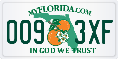 FL license plate 0093XF