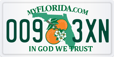 FL license plate 0093XN