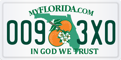 FL license plate 0093XO