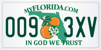 FL license plate 0093XV