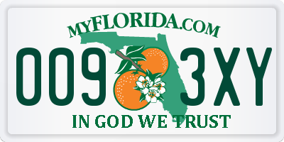 FL license plate 0093XY