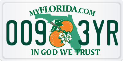 FL license plate 0093YR