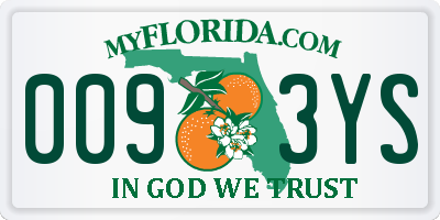 FL license plate 0093YS