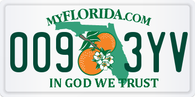 FL license plate 0093YV