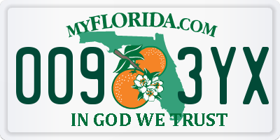 FL license plate 0093YX