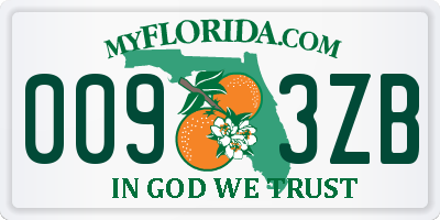 FL license plate 0093ZB