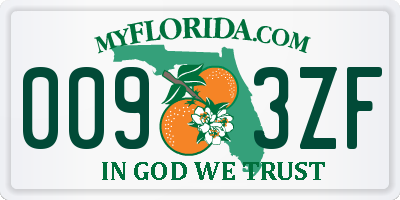 FL license plate 0093ZF