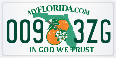 FL license plate 0093ZG