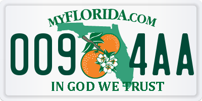 FL license plate 0094AA