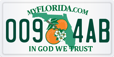FL license plate 0094AB