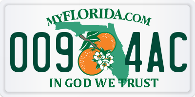 FL license plate 0094AC