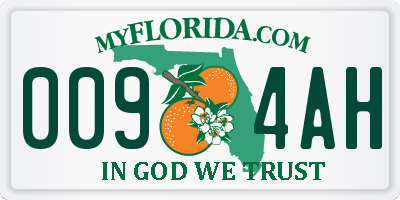 FL license plate 0094AH