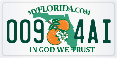 FL license plate 0094AI