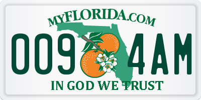 FL license plate 0094AM