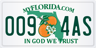 FL license plate 0094AS